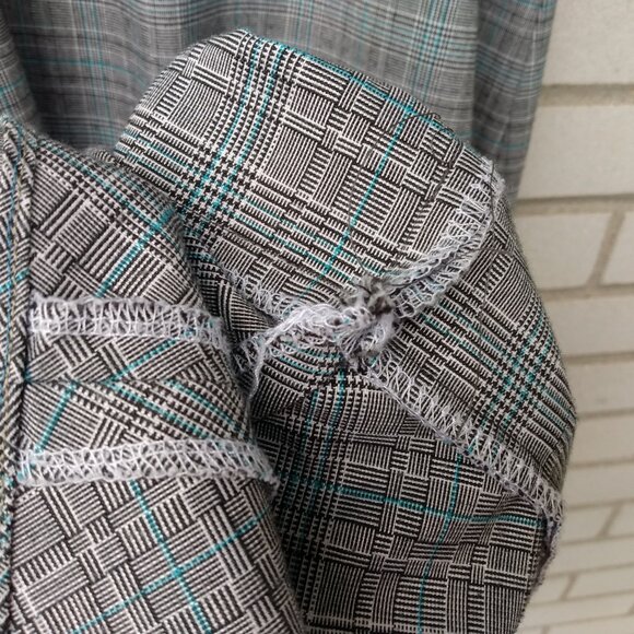 Amish Mennonite Nursing Cape Dress 36" Bust 31" Waist Handmade Black Blue Plaid - Picture 5 of 8
